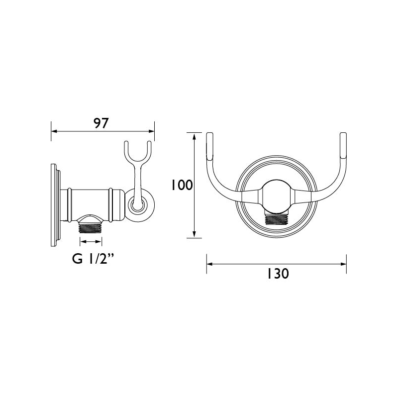 Bristan Traditional Wall Outlet Handset Cradle Round