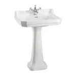 Burlington Edwardian 61cm 1 Hole Basin & Regal Pedestal