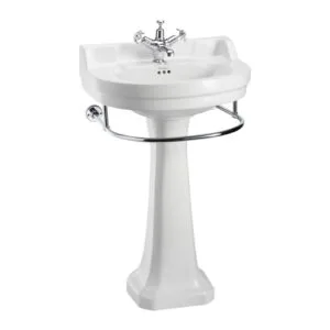 Burlington Edwardian Round 56cm 1 Hole Basin, Rail & Regal Pedestal