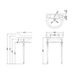 Burlington Edwardian Round 56cm 1 Hole Basin & Regal Stand