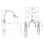 Burlington Claremont Arch Basin Mixer 200mm Centres Chrome/White