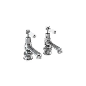 Burlington Kensington Regent Basin Taps 5" Chrome/White