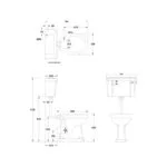 Burlington S Trap Low Level Toilet with 52cm Push Button Cistern