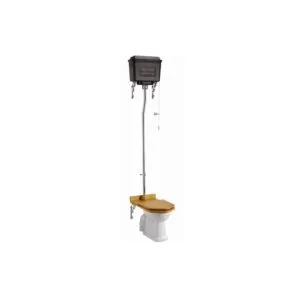 Burlington Standard High Level Toilet with Dual Black Aluminium Cistern