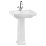 Burlington Riviera 58cm Square 1 Hole Basin & Full Pedestal