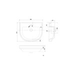 Burlington Riviera 58cm 1 Tap Hole Semi Inset Basin