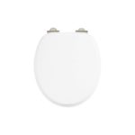 Burlington Soft Close Toilet Seat with Chrome Hinges Matt White