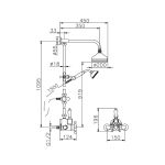 Cifial Traditional Thermostatic Shower Column Chrome