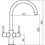 Clearwater Auva Twin Lever Mono Sink Mixer Chrome