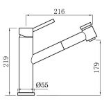 Clearwater Larissa Top Lever Sink Mixer with Pull-Out Brushed