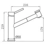 Clearwater Larissa Top Lever Sink Mixer with Pull-Out Brushed