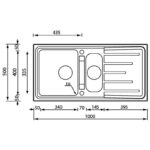 Clearwater Monza 1.5 Bowl Inset Steel Sink with Drainer 1000x500mm