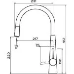 Clearwater Porrima Mono Sink Mixer with Pull-Out Chrome