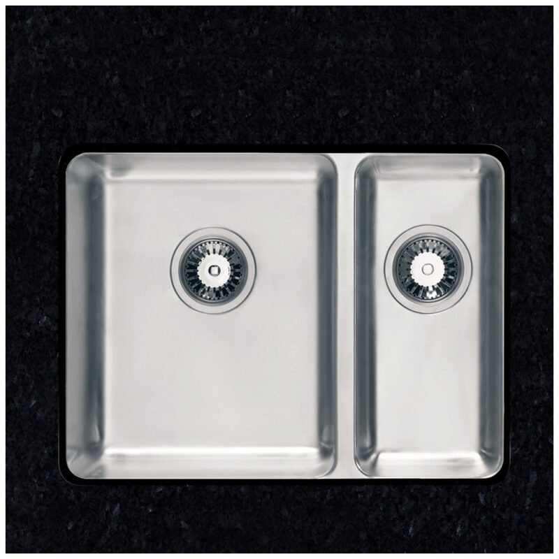 Clearwater Salsa 1.5 Bowl Undermount Sink, Left Main Bowl, 600x450mm