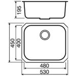 Clearwater Tango 1 Bowl Undermount Steel Kitchen Sink 530x450mm