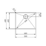 Clearwater Stereo 1 Bowl Undermount Steel Kitchen Sink 530x430mm