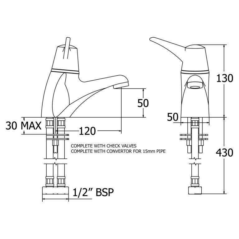 Deva Thermostatic Tmv3 Sequential Lever Mono Basin Mixer Sol003