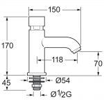 Deva Non Concussive Vision Self Closing Basin Tap