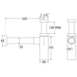 Deva 1 1/4" Bottle Trap with 300mm Wall Extension