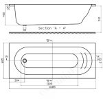 Essential Kingston Rectangular Bath Quartz 1700x700mm 0 Tap Hole