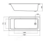 Essential Bromley Rectangular Bath 1700x750mm 0 Tap Holes White