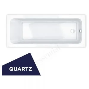 Essential Bromley Rectangular Bath Quartz 1700x700mm 0 Tap Holes