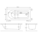 Essential Camden Rectangular Single Ended Bath 1500x700mm