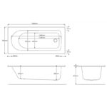 Essential Camden Rectangular Single Ended Bath 1600x700mm