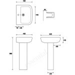 Essential Orchid Pedestal Basin Only 520mm 1 Tap Hole White