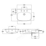 Essential Violet Semi Recessed Basin Only 520mm 1 Tap Hole White