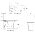 Essential Violet Close Coupled Pan, Cistern & Soft Close Seat