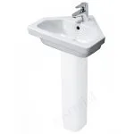 Essential Ivy Corner Pedestal Basin Only 450mm 1 Tap Hole White