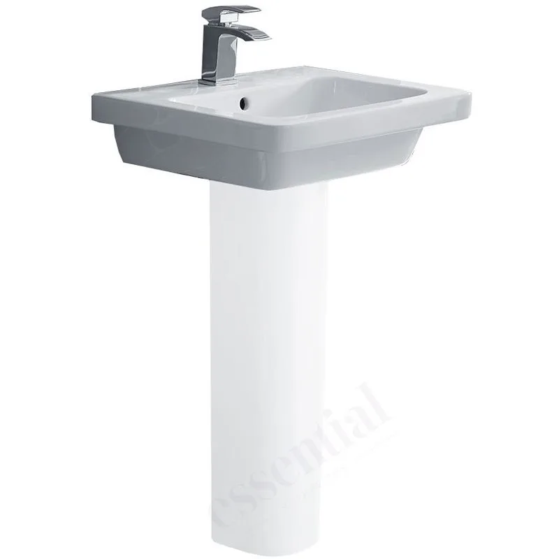 Essential Ivy Pedestal Basin Only 650mm 1 Tap Hole White