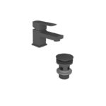 Essential Paron Mini Basin Mixer with Click Waste Matt Black