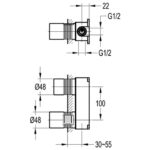 Flova 2-Hole Concealed Basin Mixer SmartBOX for Moonlight / Spring