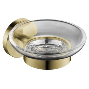 Flova Coco Glass Soap Dish Brushed Brass