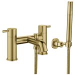 Flova Levo 2-Hole Deck Mounted Bath Shower Mixer Brushed Brass