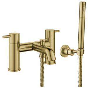 Flova Levo 2-Hole Deck Mounted Bath Shower Mixer Brushed Brass