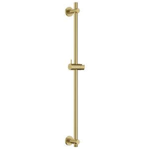 Flova Slide Rail with Integral Wall Outlet Round Plate Brushed Brass
