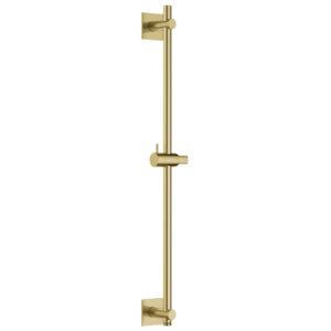 Flova Slide Rail with Integral Wall Outlet Square Plate Brushed Brass