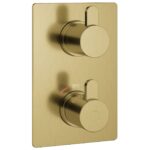 Flova Moonlight Square SmartBOX Shower Finishing Set Brushed Brass