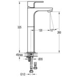 Flova Smart 325mm Single Lever Basin Mixer Brushed Brass