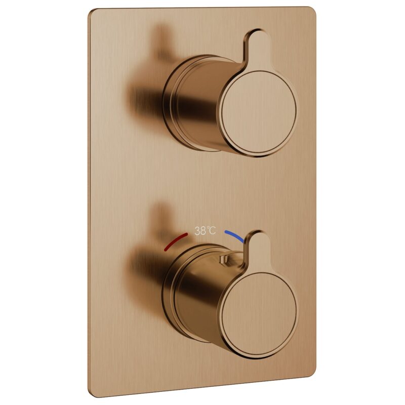 Flova Moonlight Square SmartBOX Shower Finishing Set Brushed Bronze