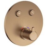 Flova Moonlight Round 2-Outlet GoClick Shower Finishing Set Brushed Bronze