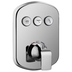 Flova Fusion 3-Outlet GoClick Shower Valve Finishing Set Chrome