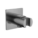 Flova Wall Outlet with Handset Holder Square Plate Gun Metal