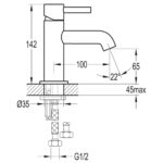 Flova Levo 142mm Single Lever Basin Mixer Gun Metal