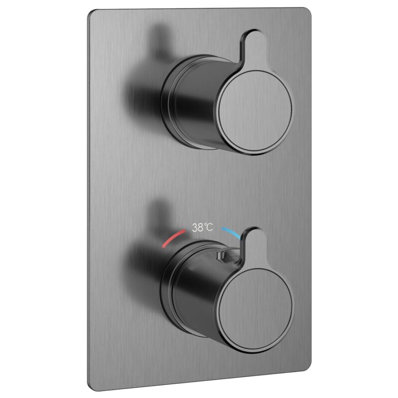 Flova Moonlight Square SmartBOX Shower Finishing Set Gun Metal