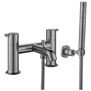 Flova Moonlight 2-Hole Deck Mounted Bath Shower Mixer Gun Metal