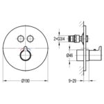 Flova Moonlight Round 2-Outlet GoClick Shower Finishing Set Gun Metal